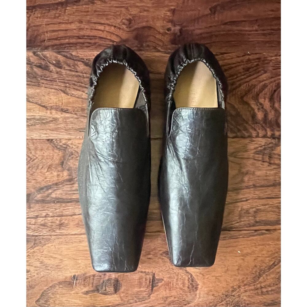 $1,095 NIB Bottega Veneta Square Toe Leather Slip-On Loafers Black Men's 9(42) - Picture 6 of 9